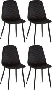 4er Set Stuehle Giverny Samt schwarz