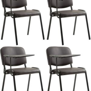 4er Set Stühle Ken mit Klapptisch Kunstleder braun