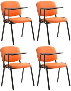 4er Set Stuehle Ken mit Klapptisch Kunstleder orange