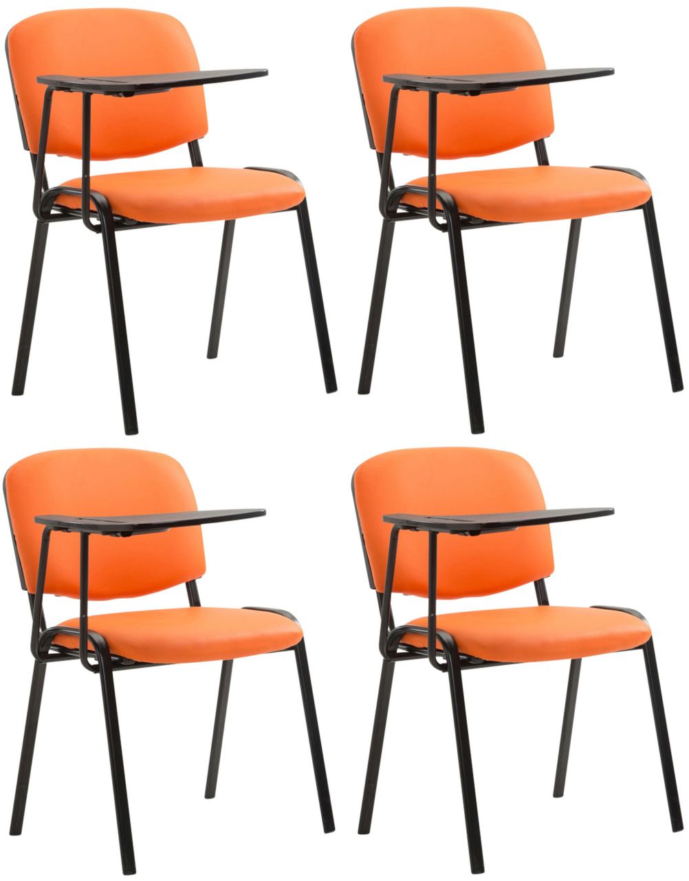 4er Set Stühle Ken mit Klapptisch Kunstleder orange