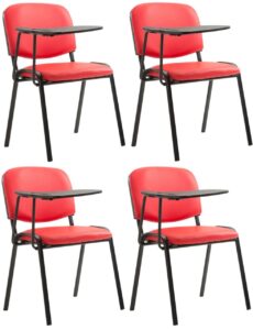 4er Set Stuehle Ken mit Klapptisch Kunstleder rot