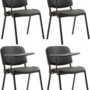 4er Set Stühle Ken mit Klapptisch Kunstleder schwarz