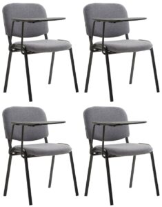 4er Set Stuehle Ken mit Klapptisch Stoff grau