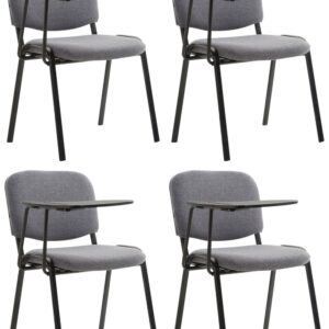 4er Set Stühle Ken mit Klapptisch Stoff grau