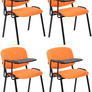 4er Set Stühle Ken mit Klapptisch Stoff orange