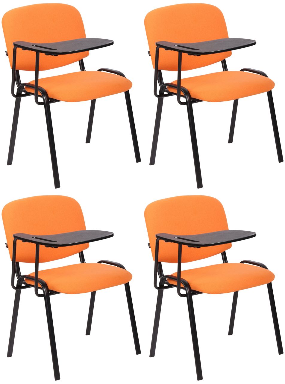 4er Set Stühle Ken mit Klapptisch Stoff orange