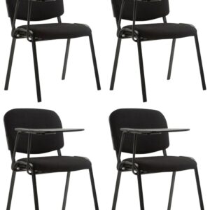 4er Set Stühle Ken mit Klapptisch Stoff schwarz
