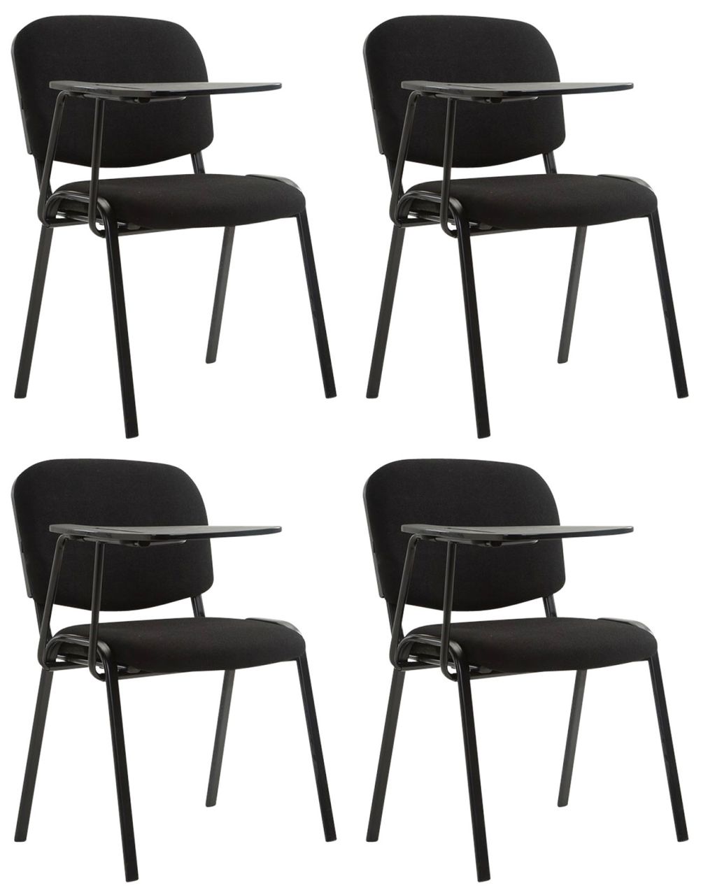 4er Set Stühle Ken mit Klapptisch Stoff schwarz