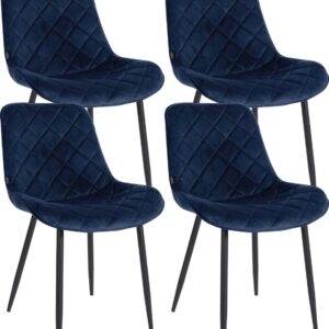 4er Set Stühle Springs Samt blau