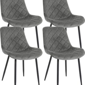 4er Set Stühle Springs Samt grau