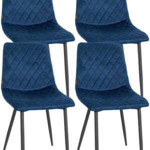 4er Set Stühle Telde Samt blau