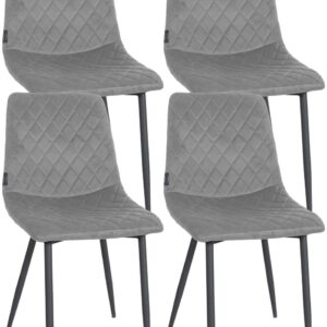 4er Set Stühle Telde Samt grau