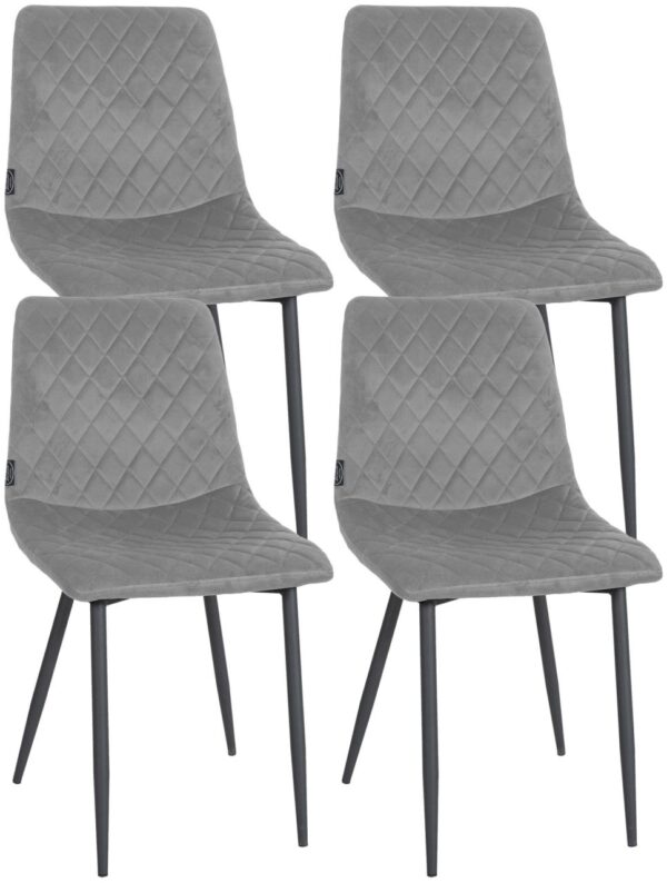 4er Set Stühle Telde Samt grau