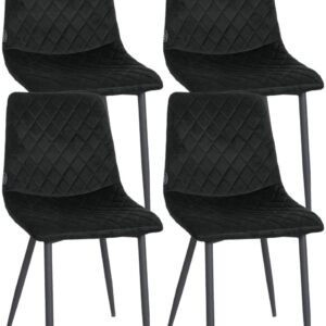 4er Set Stühle Telde Samt schwarz