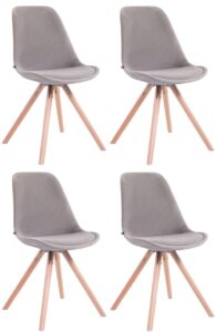 4er Set Stuehle Toulouse Samt Rund natura grau