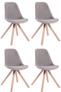 4er Set Stuehle Toulouse Samt Square natura grau