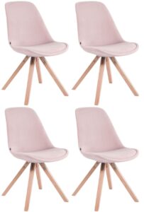 4er Set Stuehle Toulouse Samt Square natura pink