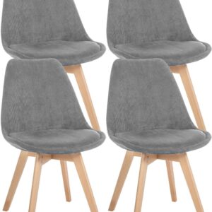 4er Set Stuhl Linares Cord grau