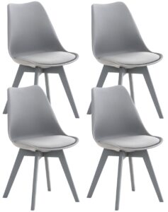 4er Set Stuhl Linares Kunststoff graugrau