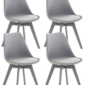 4er Set Stuhl Linares Kunststoff grau/grau
