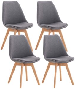 4er Set Stuhl Linares Stoff grau