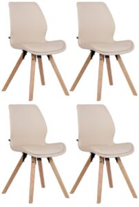 4er Set Stuhl Luna Kunstleder creme