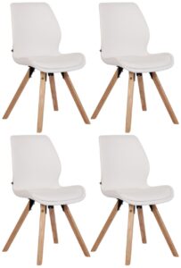 4er Set Stuhl Luna Kunstleder weiss