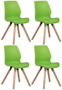 4er Set Stuhl Luna Kunststoff gruen