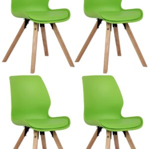 4er Set Stuhl Luna Kunststoff grün
