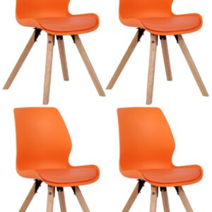 4er Set Stuhl Luna Kunststoff orange