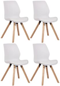 4er Set Stuhl Luna Kunststoff weiss