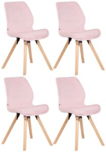 4er Set Stuhl Luna Samt pink