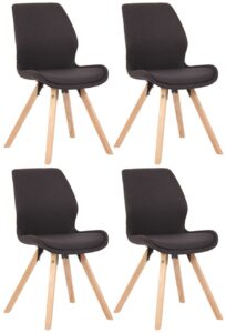 4er Set Stuhl Luna Stoff schwarz