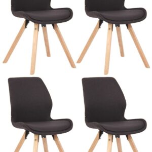 4er Set Stuhl Luna Stoff schwarz