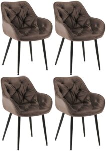4er Set Stuhl Tanna Samt braun