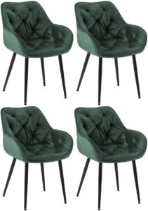 4er Set Stuhl Tanna Samt gruen