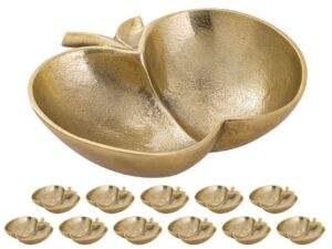 Apfel Schale Dekoschale Masterbox 12 teilig Apple gold o. silber Aluminium gold