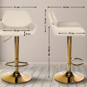 Barhocker Braga Gold Kunstleder creme