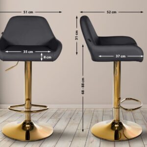 Barhocker Braga Gold Kunstleder schwarz