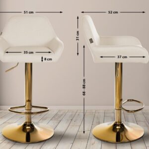 Barhocker Braga Gold Stoff creme