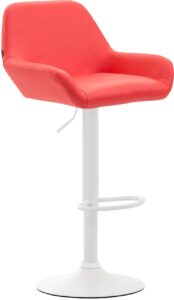 Barhocker Braga Kunstleder weiss rot