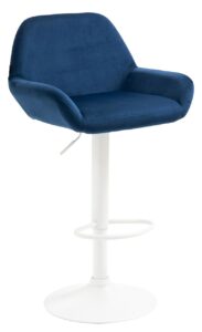 Barhocker Braga Samt weiss blau