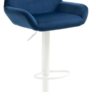 Barhocker Braga Samt weiß blau