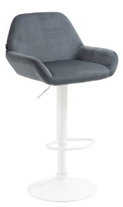 Barhocker Braga Samt weiss dunkelgrau