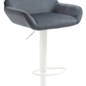 Barhocker Braga Samt weiß dunkelgrau