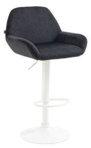 Barhocker Braga Samt weiss schwarz
