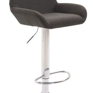 Barhocker Braga Stoff chrom dunkelgrau