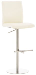 Barhocker Cadiz Kunstleder edelstahl creme