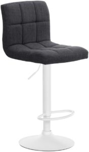 Barhocker Calma Stoff weiss dunkelgrau