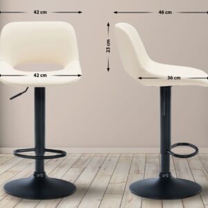 Barhocker Camden Kunstleder schwarz creme